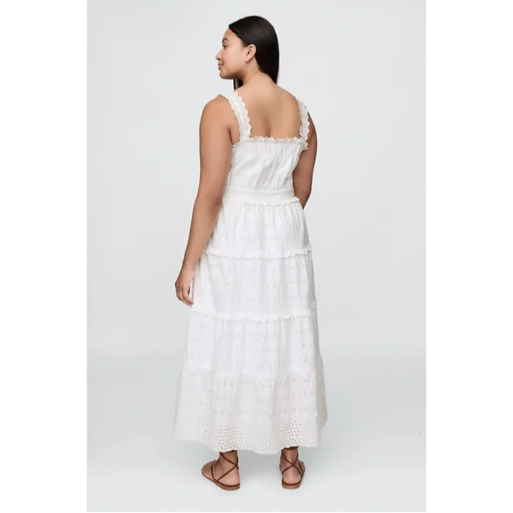 NWT Gap × DÔEN White Eyelet Midi Dress - Medium - Picture 6 of 8